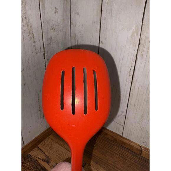 Vintage Rosti Danish Design Melamine Slotted Serving Spoon 2832 Red Used - Picture 3 of 6